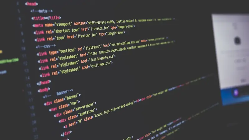 Lines of code on a computer screen